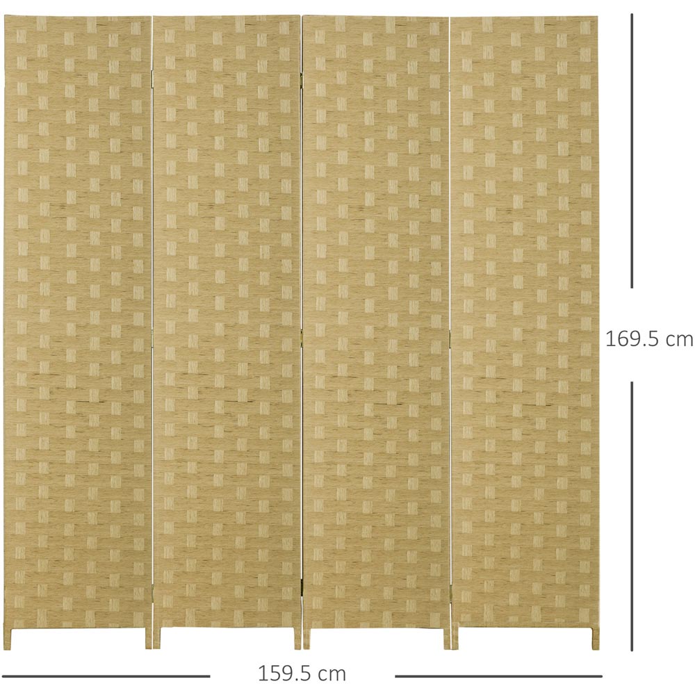 Portland 4 Panel Brown Folding Privacy Screen 169.5 x 159.5cm Image 9