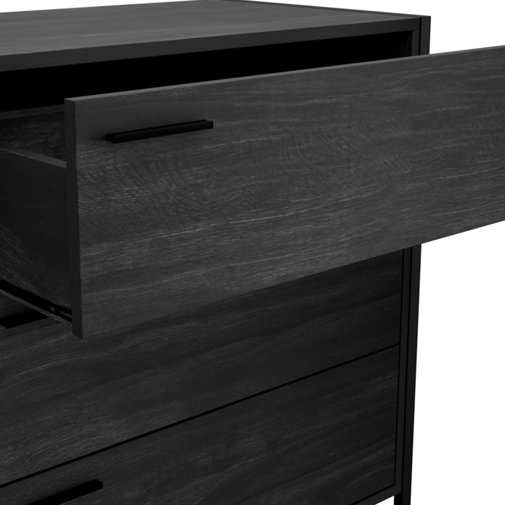 Hoxton 3 Drawer Black Chest of Drawers Image 5