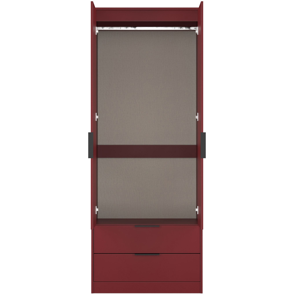 Crowndale Hong Kong 2 Door 2 Drawer Red Matt Tall Wardrobe Ready Assembled Image 6