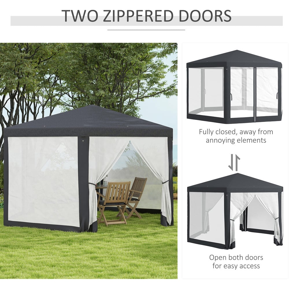 Outsunny 2 x 2m Dark Grey Hexagonal Gazebo Image 8