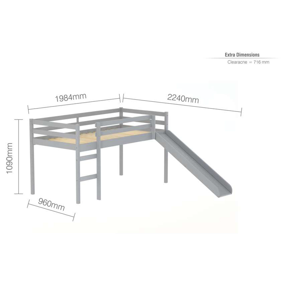 Frankie Single Grey Midi Sleeper with Slide Image 9