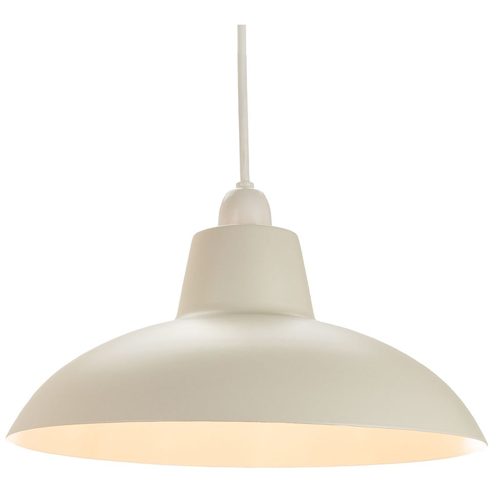 Happy Homewares Matt Cream Curved Metal Industrial Retro Designed Pendant Shade Image 2
