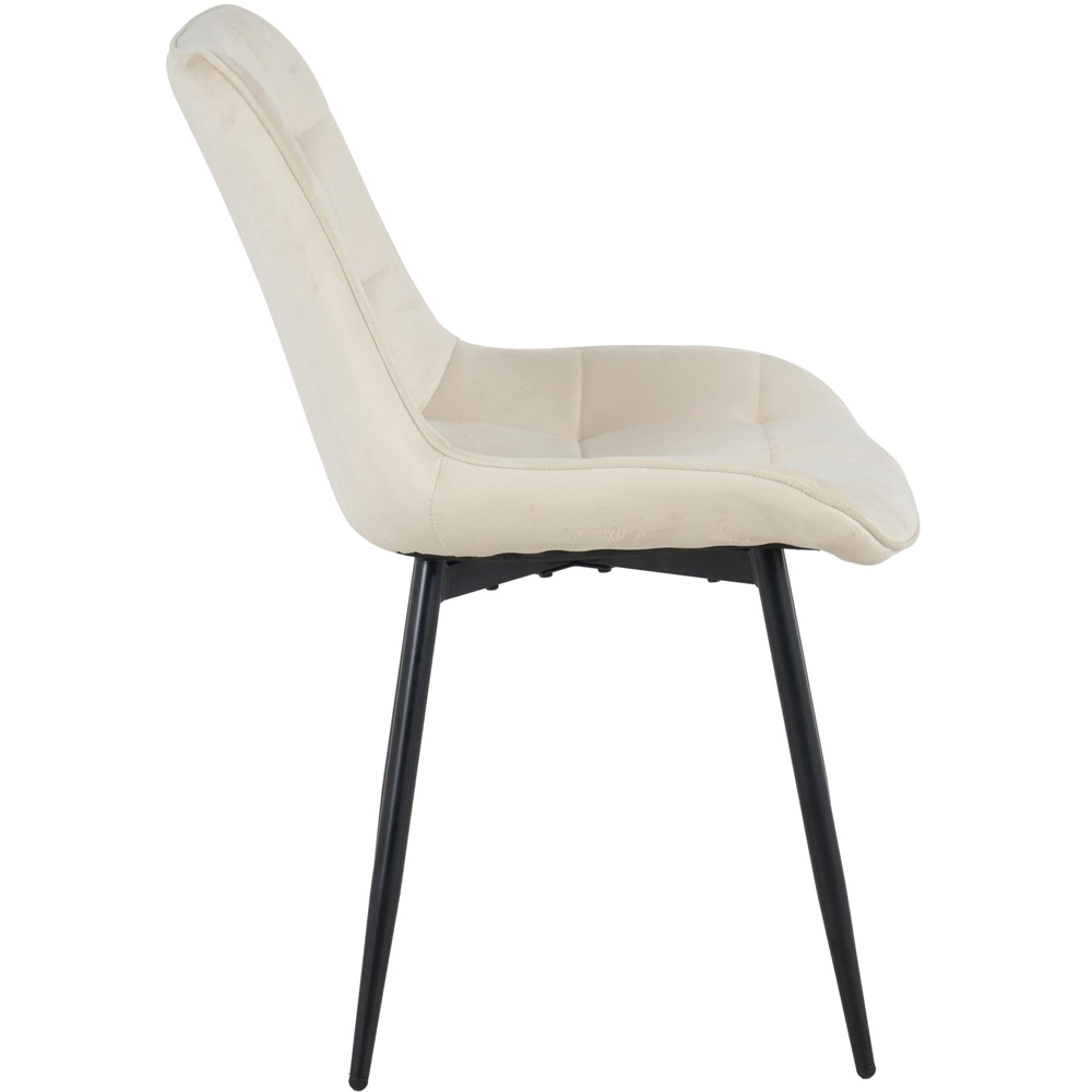 Miami 4 Seater Cream Erica Velvet Dining Table Set Image 6