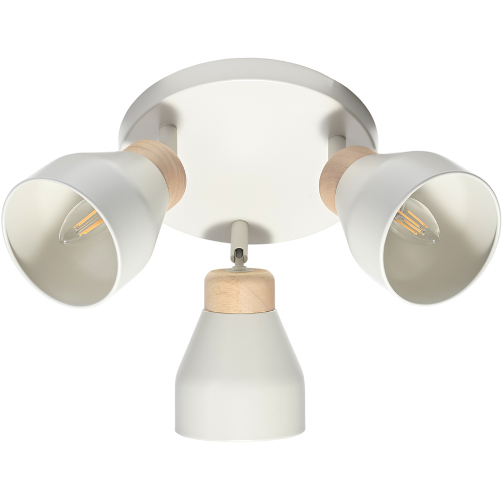 Happy Homewares Muted Dove Grey Contemporary Scandinavian Designed Triple Spot Ceiling Light Image 3