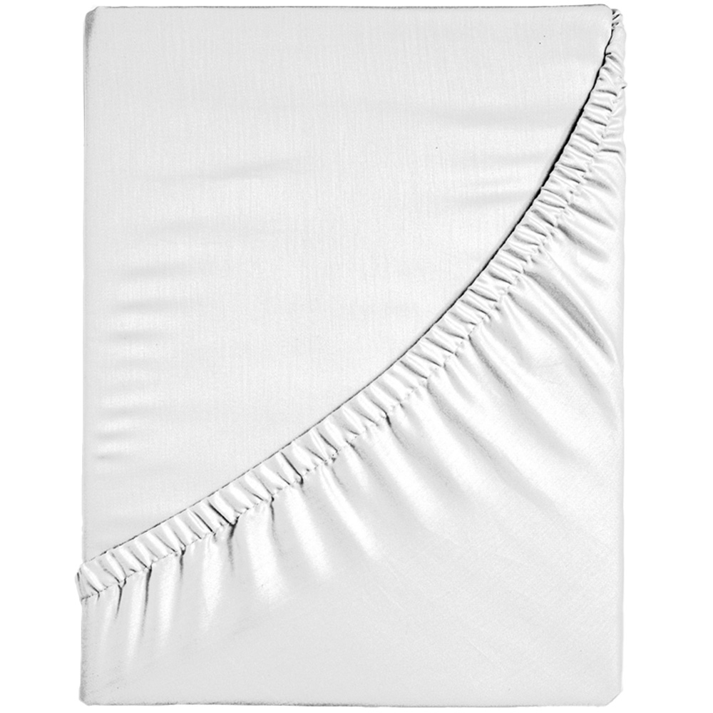 Velosso Microfibre Single White Fitted Sheet Image 1
