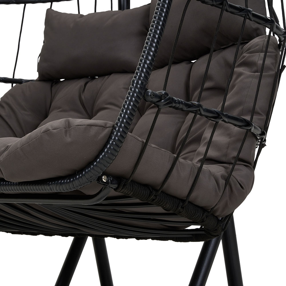 Living and Home 2 Seater Swing Egg Chair with Metal U-Shape Stand and Cushion Image 4
