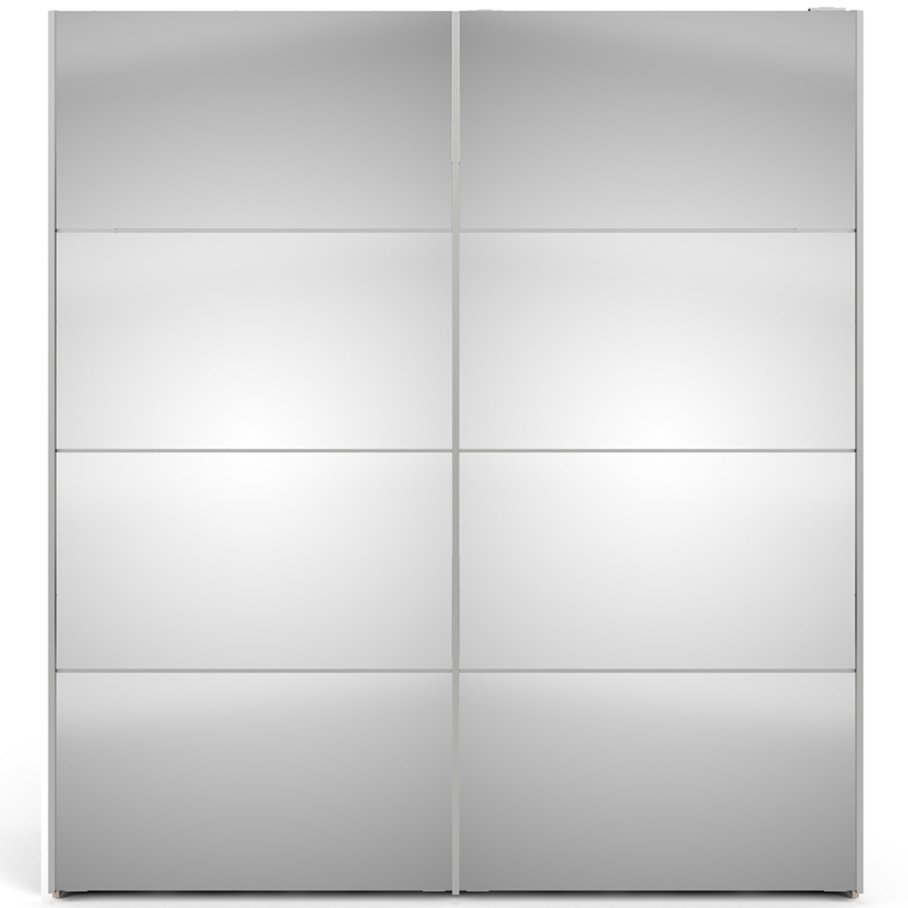 Verona 2 Door 5 Shelf White Mirrored Sliding Wardrobe Image 3