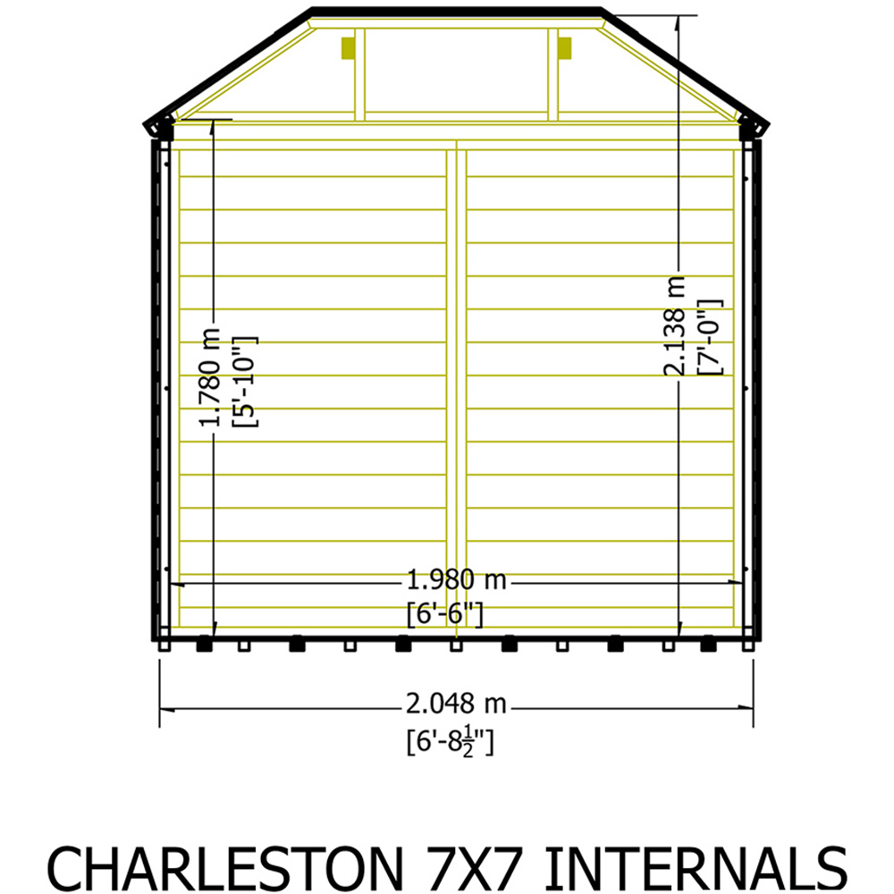 Shire Charleston 7 x 7ft Double Door Summerhouse Image 5