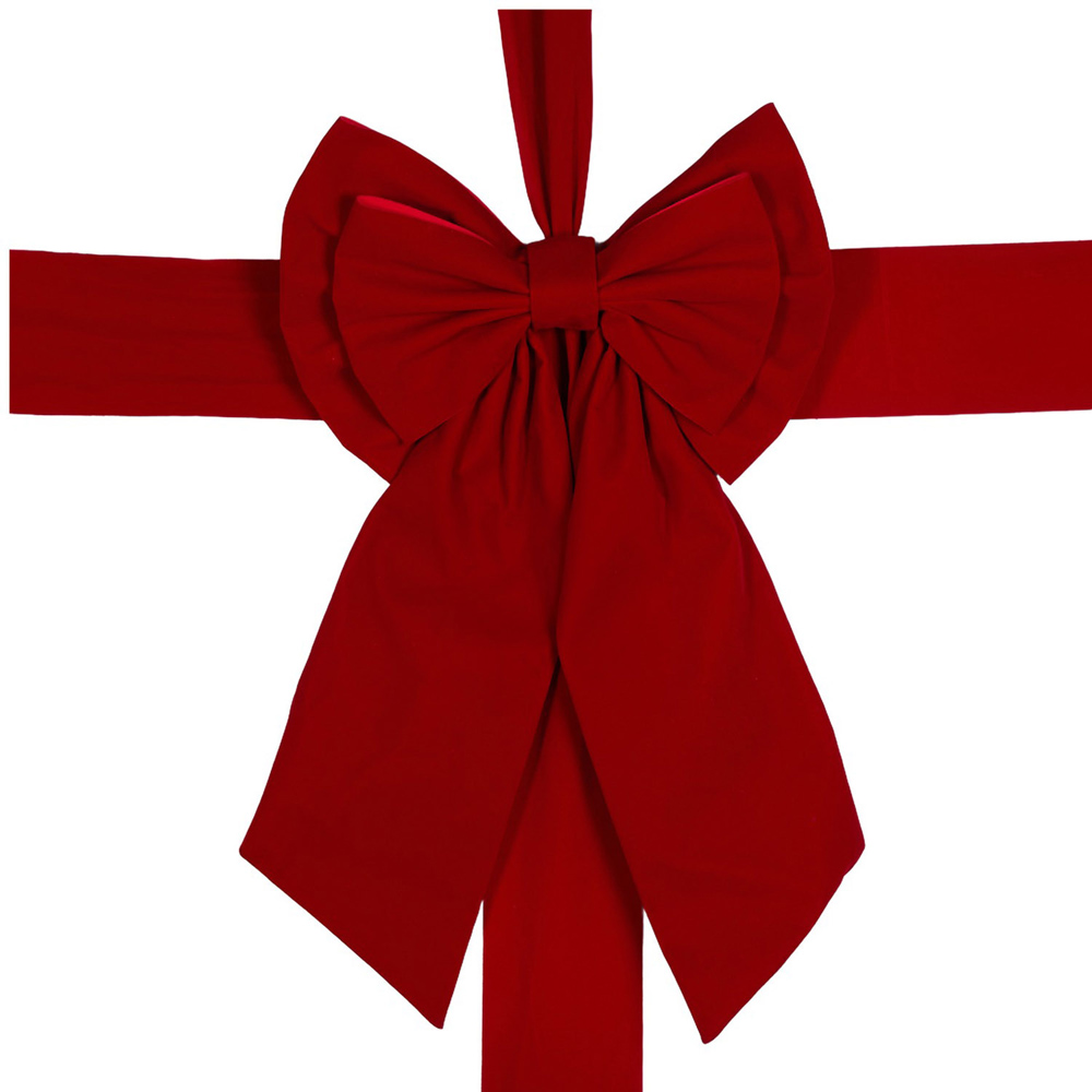 Decorative Velvet Bow Red Image 3