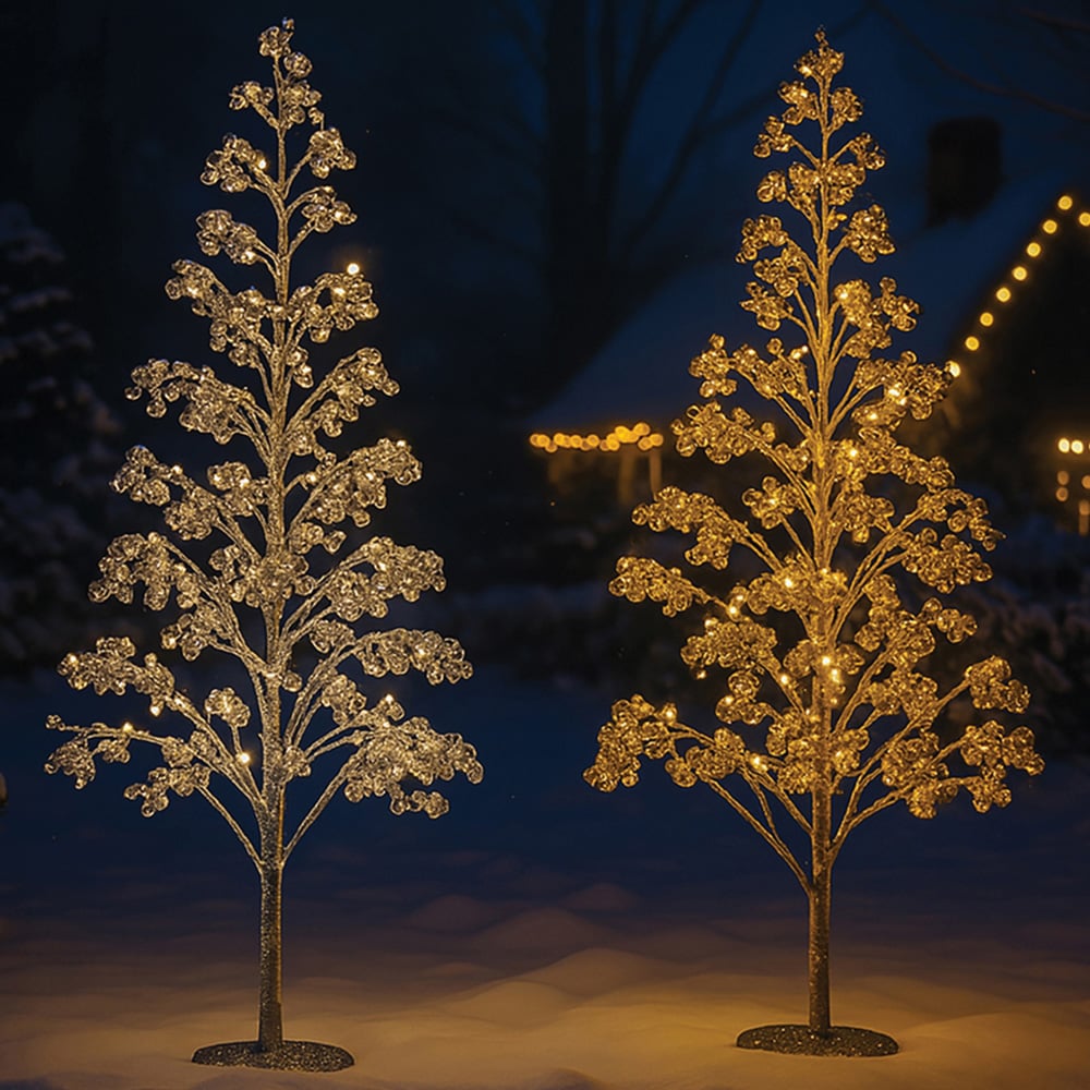 Xmas Haus 1000 Warm White Micro LED Pre-Lit Artificial Christmas Tree with Gold Baubles 6ft Image 5