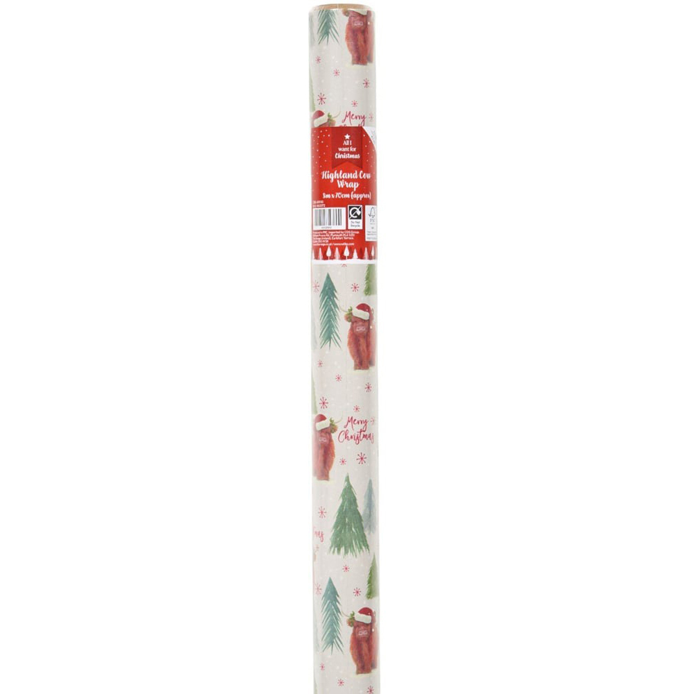 Highland Cow Gift WrapWhite Image 3