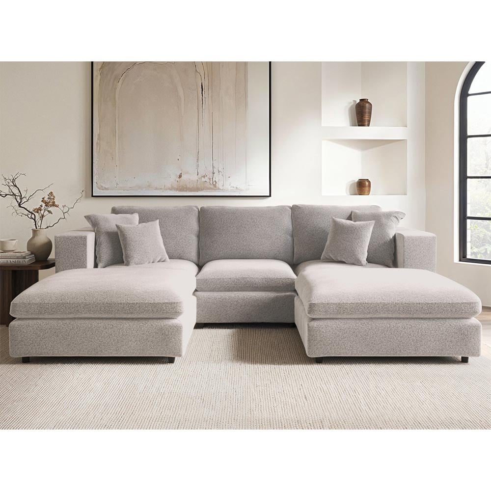 Solace+Co Asher Beige Boucle Footstool Image 7