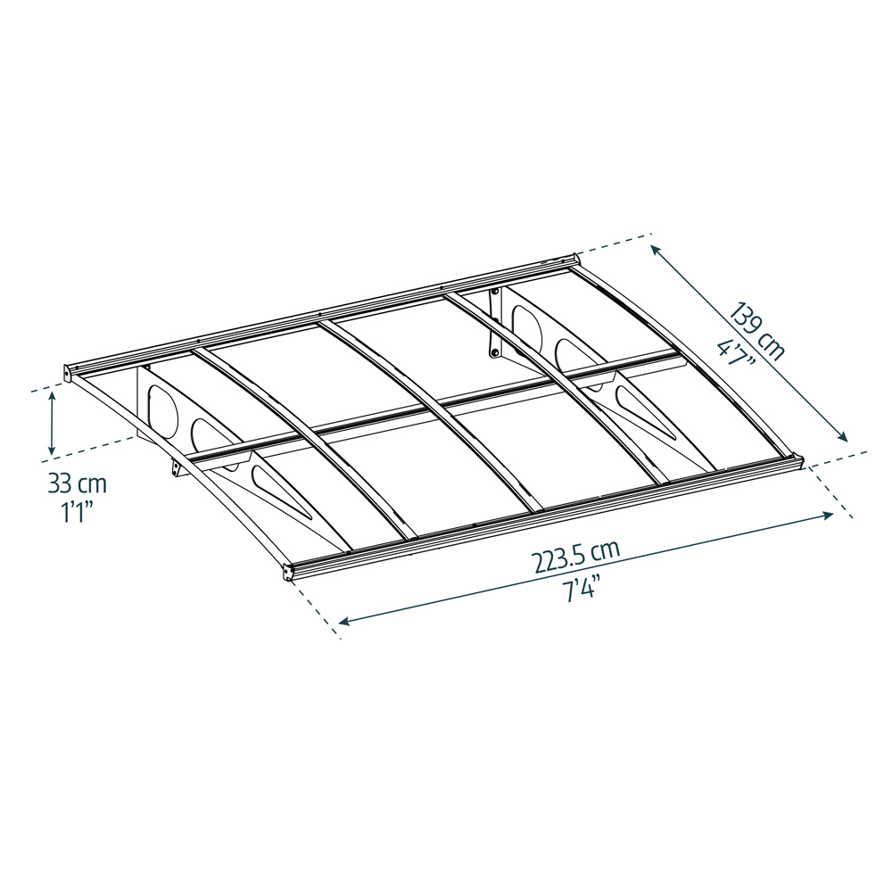 Palram Canopia Bordeaux 2230 White Clear Door Canopy 2.2 x 1.4m Image 6