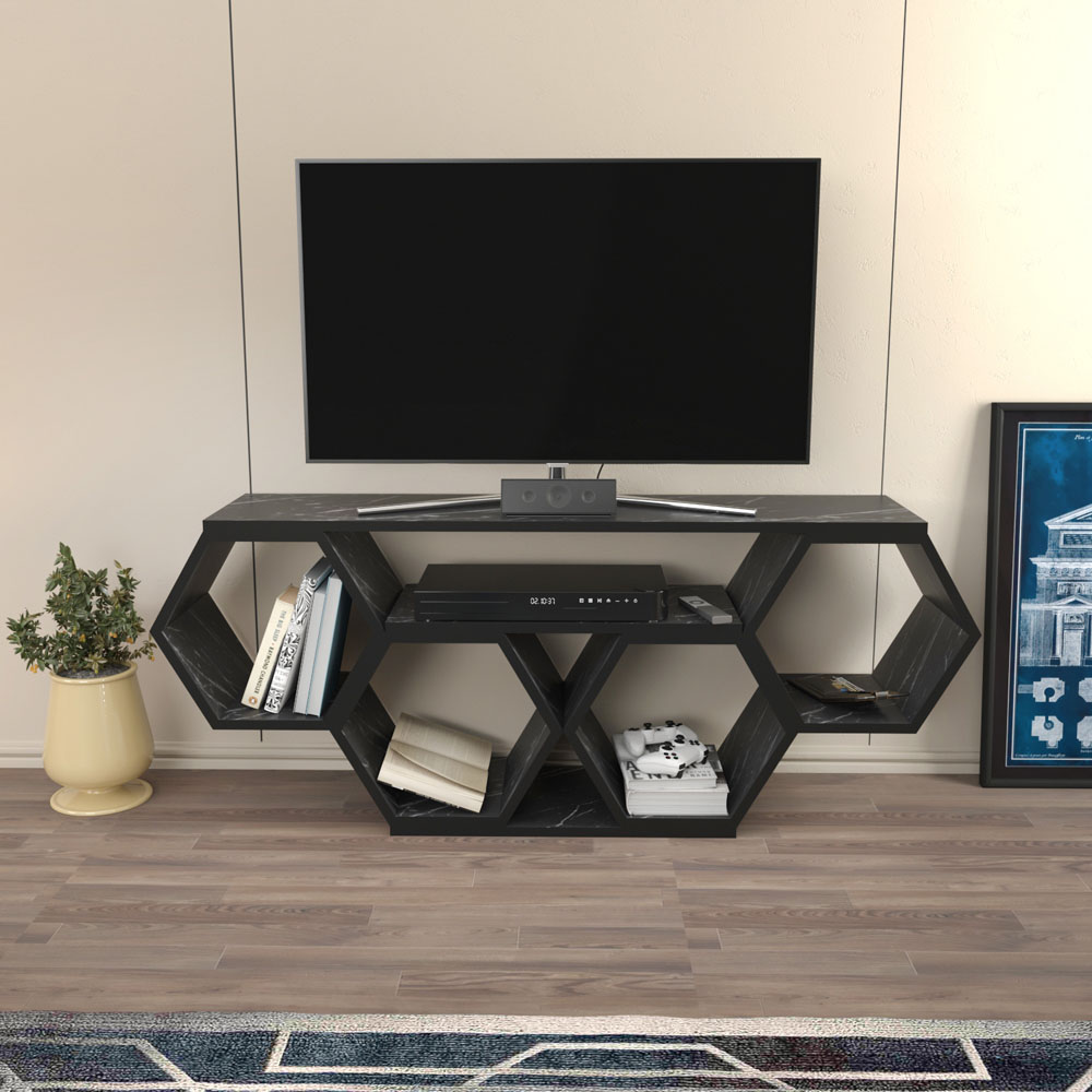 Decorotika Honey Full Bendire Wide Hexagonal TV Unit Image 5