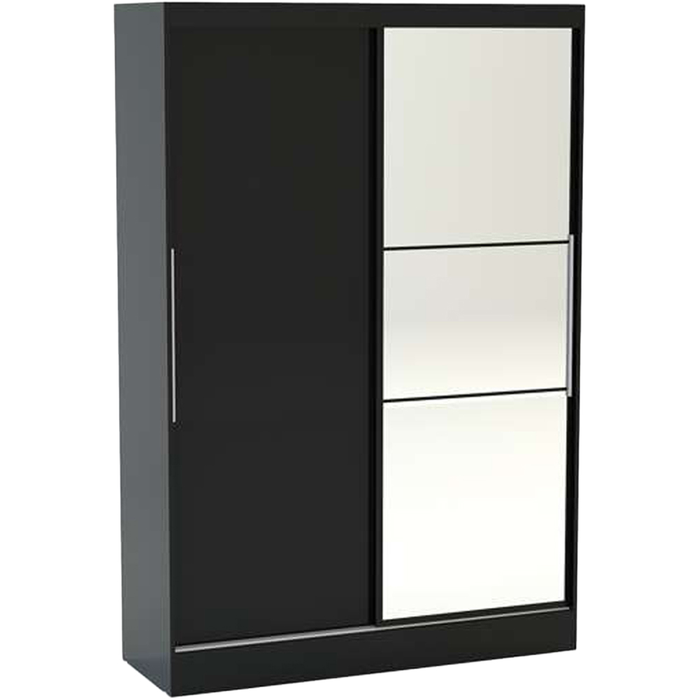 Lynx 2 Door Black Mirror Sliding Wardrobe Image 2