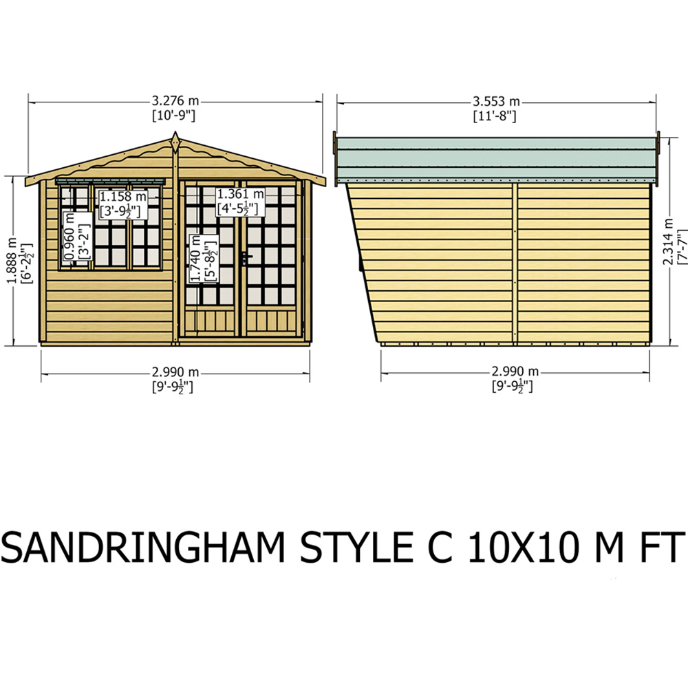 Shire Sandringham 10 x 10 Shiplap Style C Apex Shed Image 7