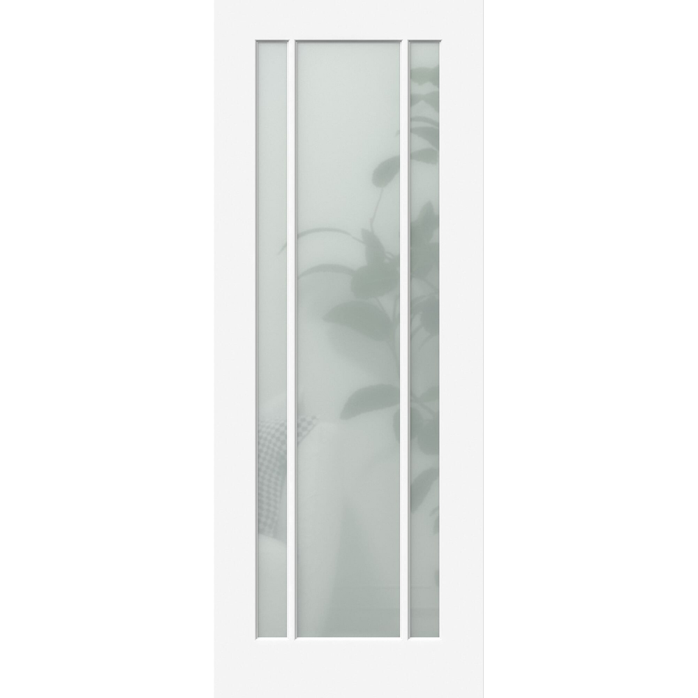 Green & Taylor Worcester White Primed 3 Lite Frosted Glazed Internal Door 1981 x 686mm Image