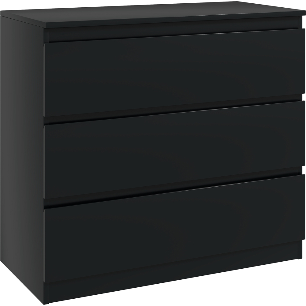 Portland 3 Drawer Black Chest of Drawers Image 2