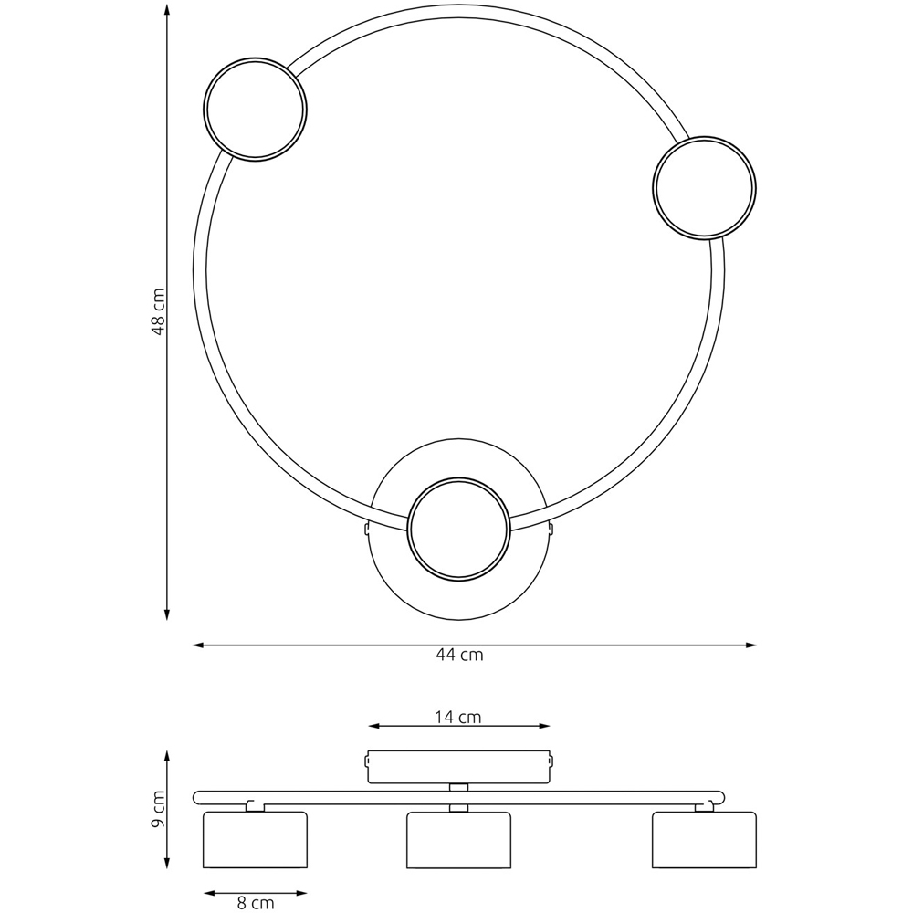 Emibig Lucio 3 Light Ring Design Black Ceiling Lamp Image 7