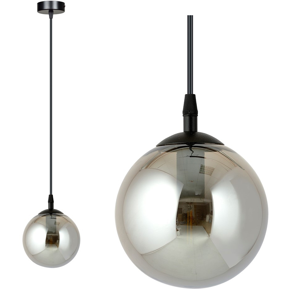 Emibig Cosmo Single Light Graphite Shade Black E14 Ceiling Pendant Light Image 4