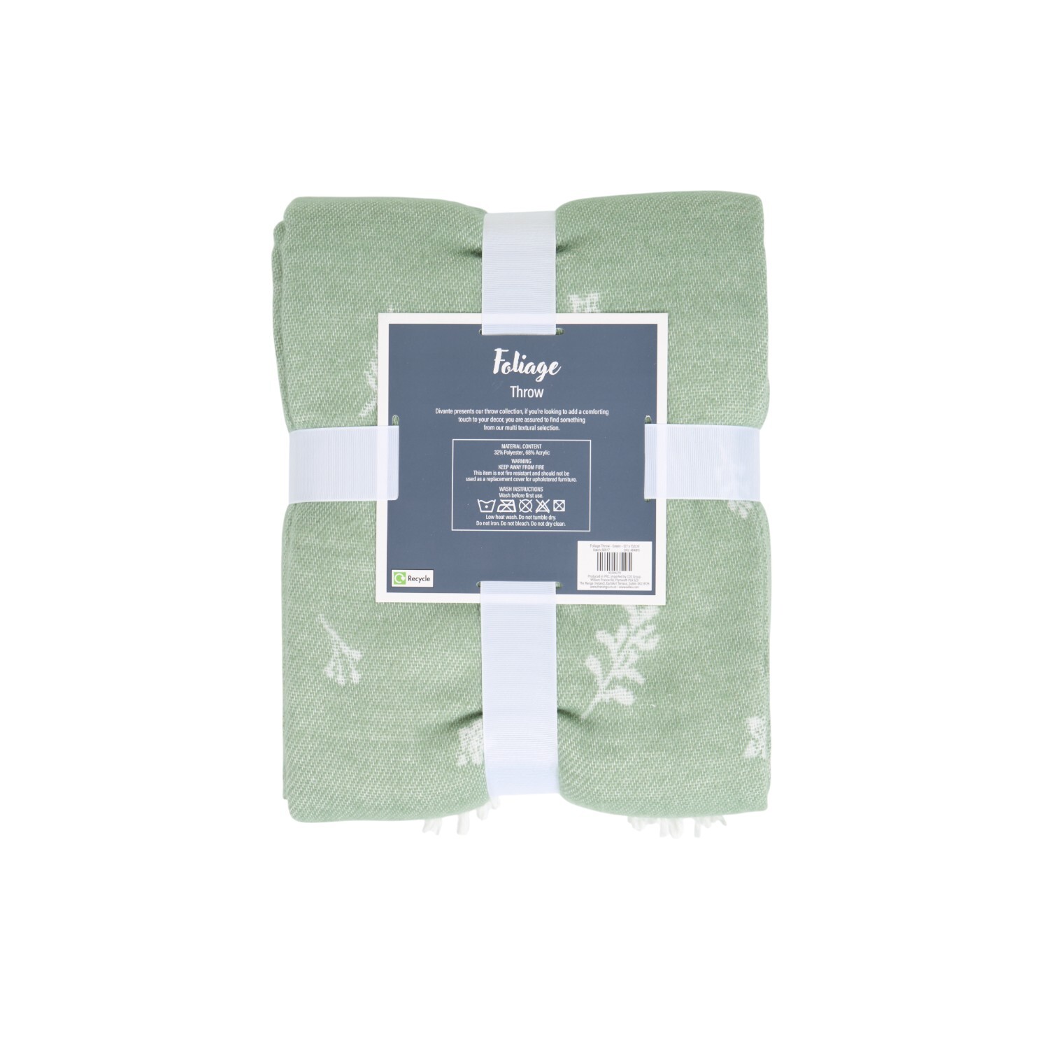 Foliage Woven Throw Green Image 2