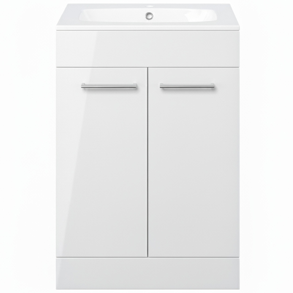 Bathstore Milford 2 Door White Floor Standing Basin Unit 610mm Image 4