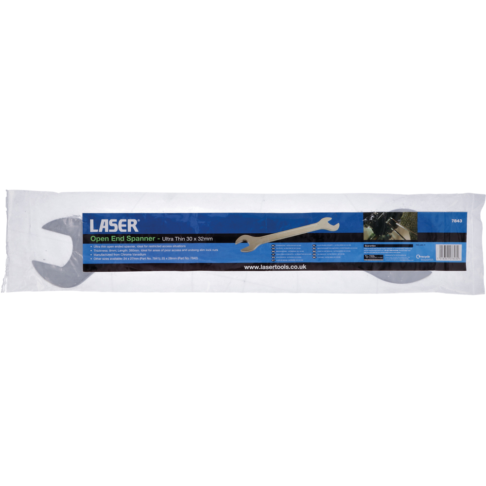 Laser Ultra Thin Open Ended Spanner 30 x 32mm Image 5