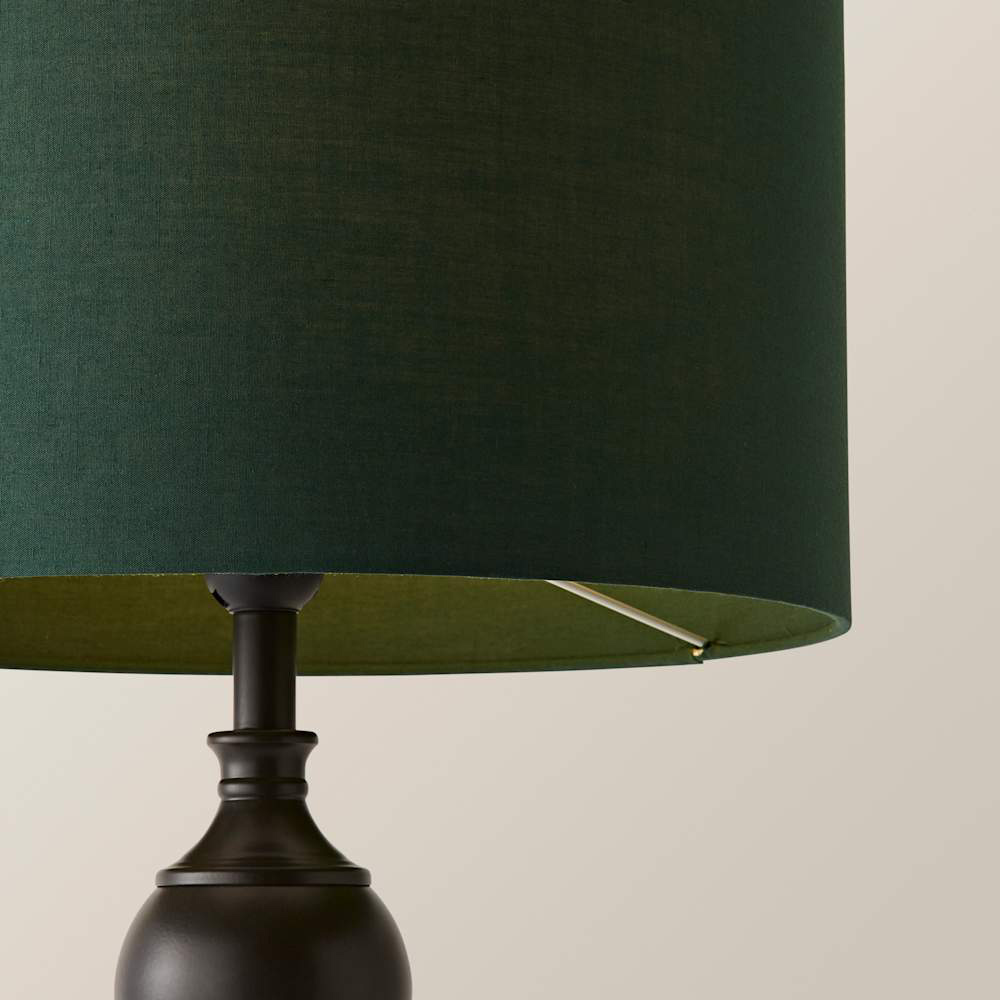 ValueLights Green Drum Shade Declan Metal Candlestick LED Table Lamp with Bulb Image 5