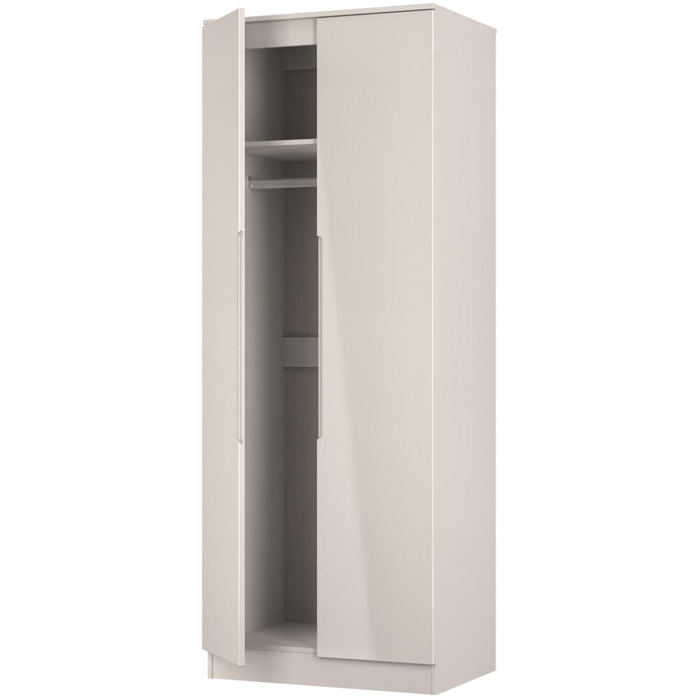 Crowndale Milan 2 Door Kashmir Gloss and Kashmir Tall Wardrobe Ready Assembled Image 5