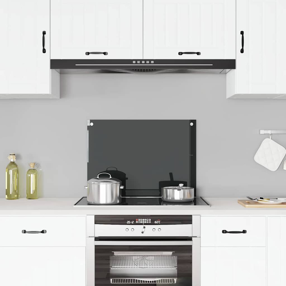 Wallplus Black Tempered Glass Kitchen Backsplash 70 x 50cm Image 2