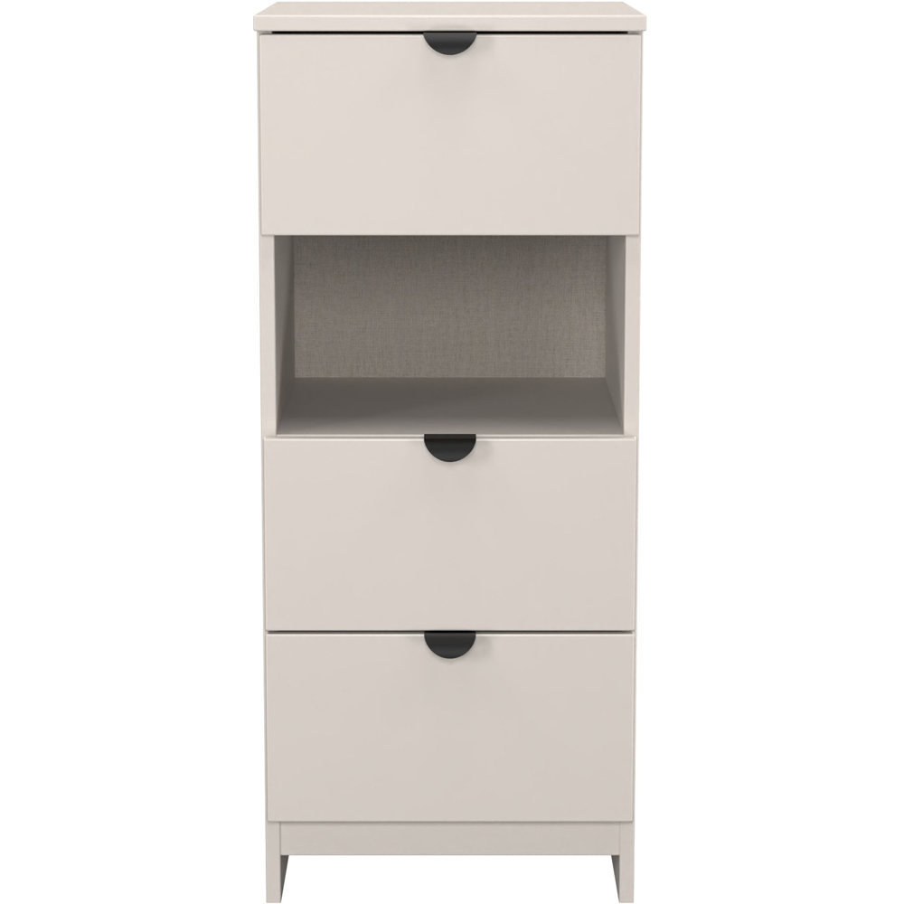 Crowndale Bora 3 Drawer Single Shelf Kashmir Matt Bedside Cabinet Image 2