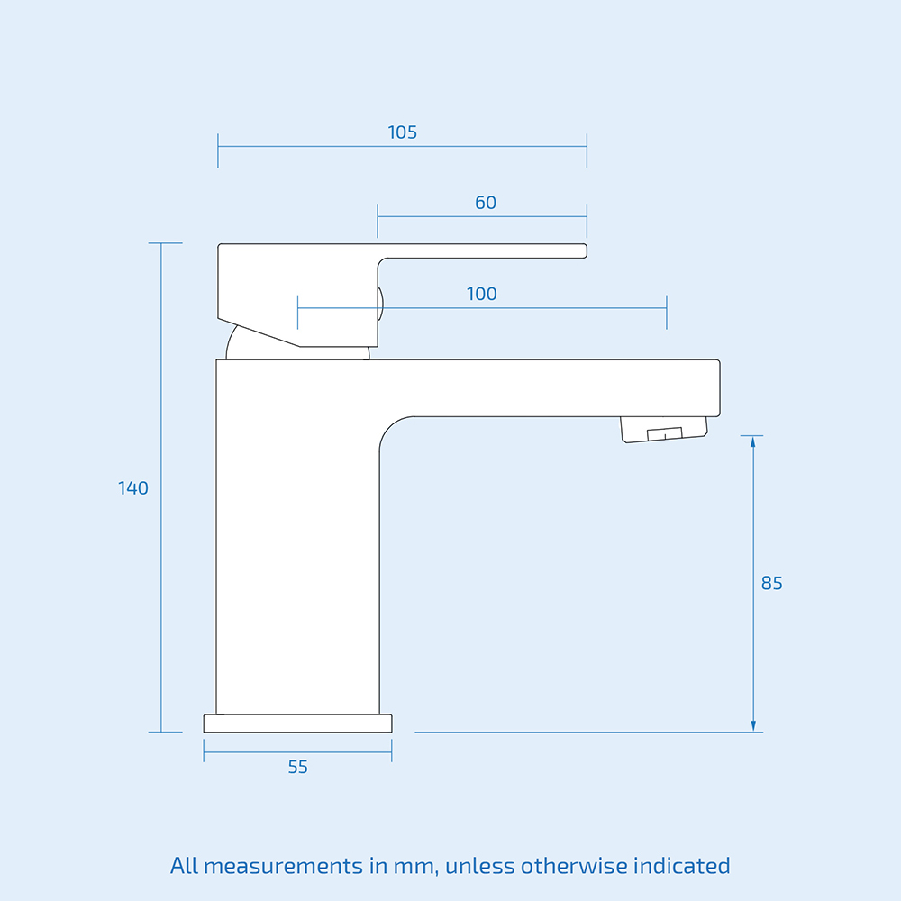 Nes Home Kento Matte Black Square Bath Shower Mixer Pack and Basin Mixer Tap with Waste Image 6