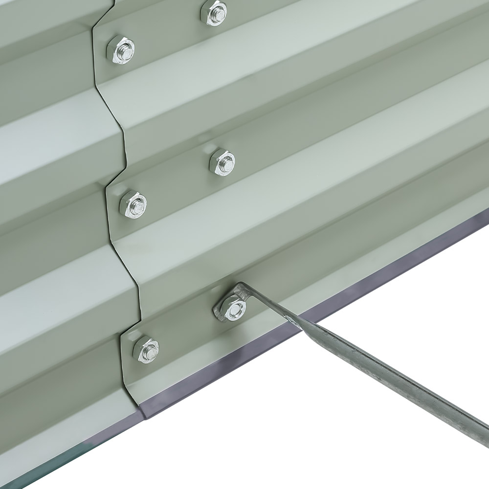 Living and Home Grey Rectangle Galvanised Steel Raised Garden Bed 180 x 90cm Image 3