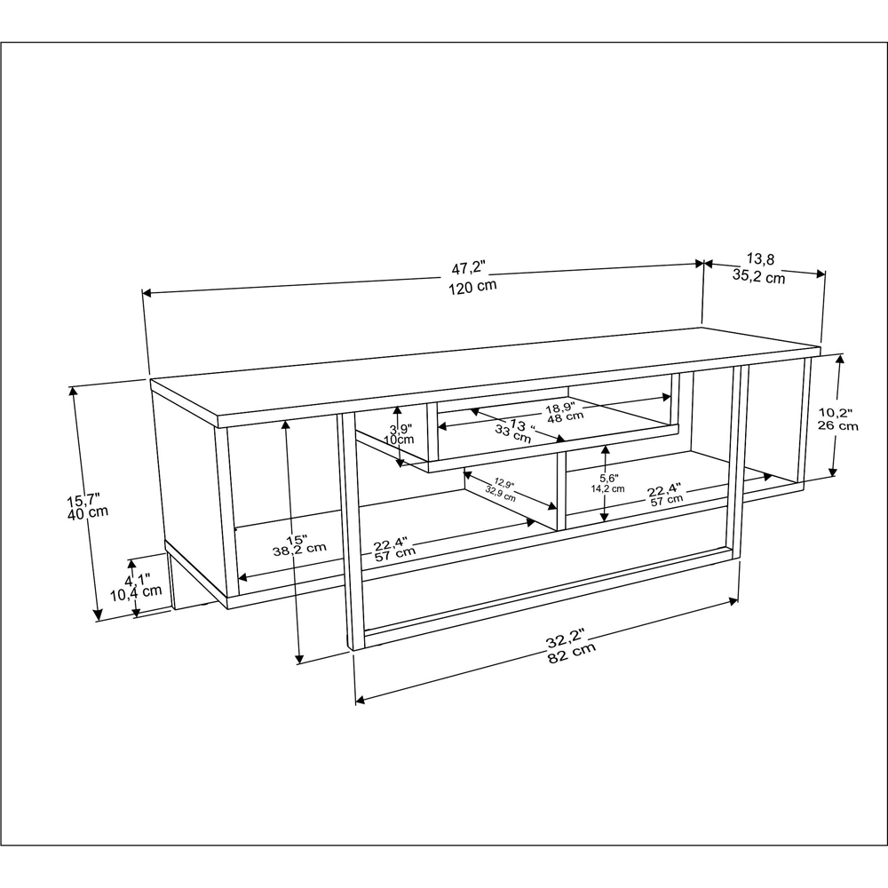 Decorotika Asal White and Black Wide TV Unit Image 4