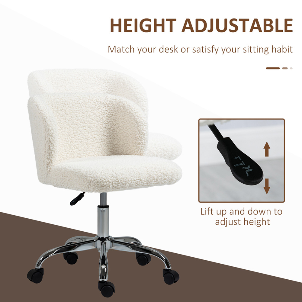 Portland White Swivel Office Chair with Adjustable Height and Wheels Image 8