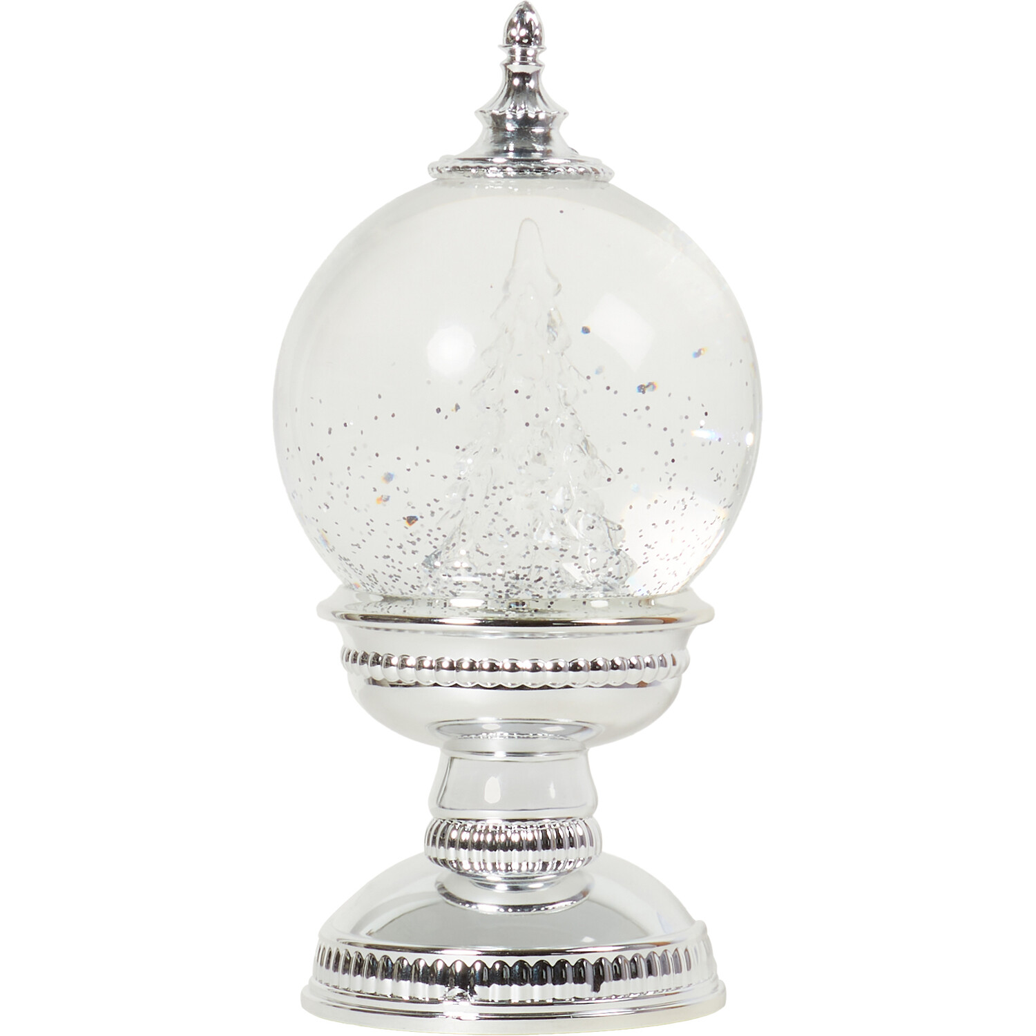 Christmas Silver Tree LED Globe - Silver Image 1