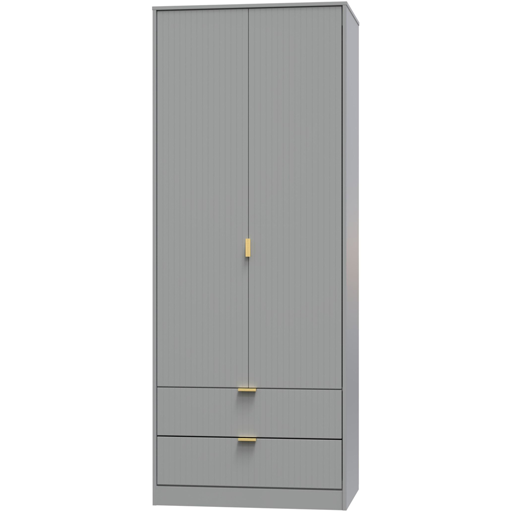 Crowndale 2 Door 2 Drawer Dusk Grey Wardrobe Ready Assembled Image 2
