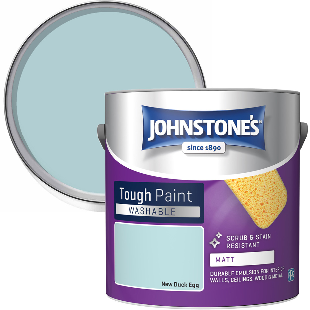 Johnstone's Washable New Duck Egg Matt Emulsion Paint 2.5L Image 1