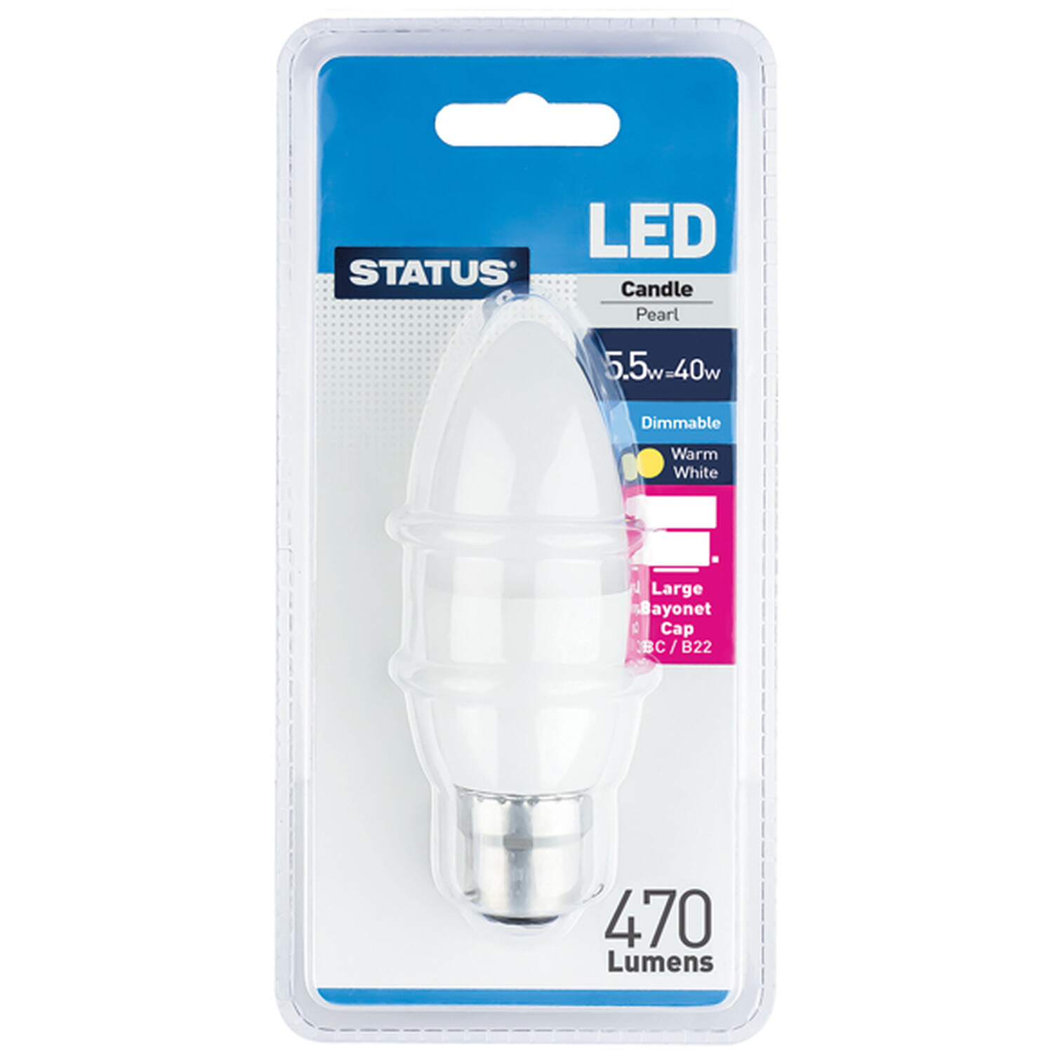 5.5w40w Dimmable LED Candle BC Bulb Image