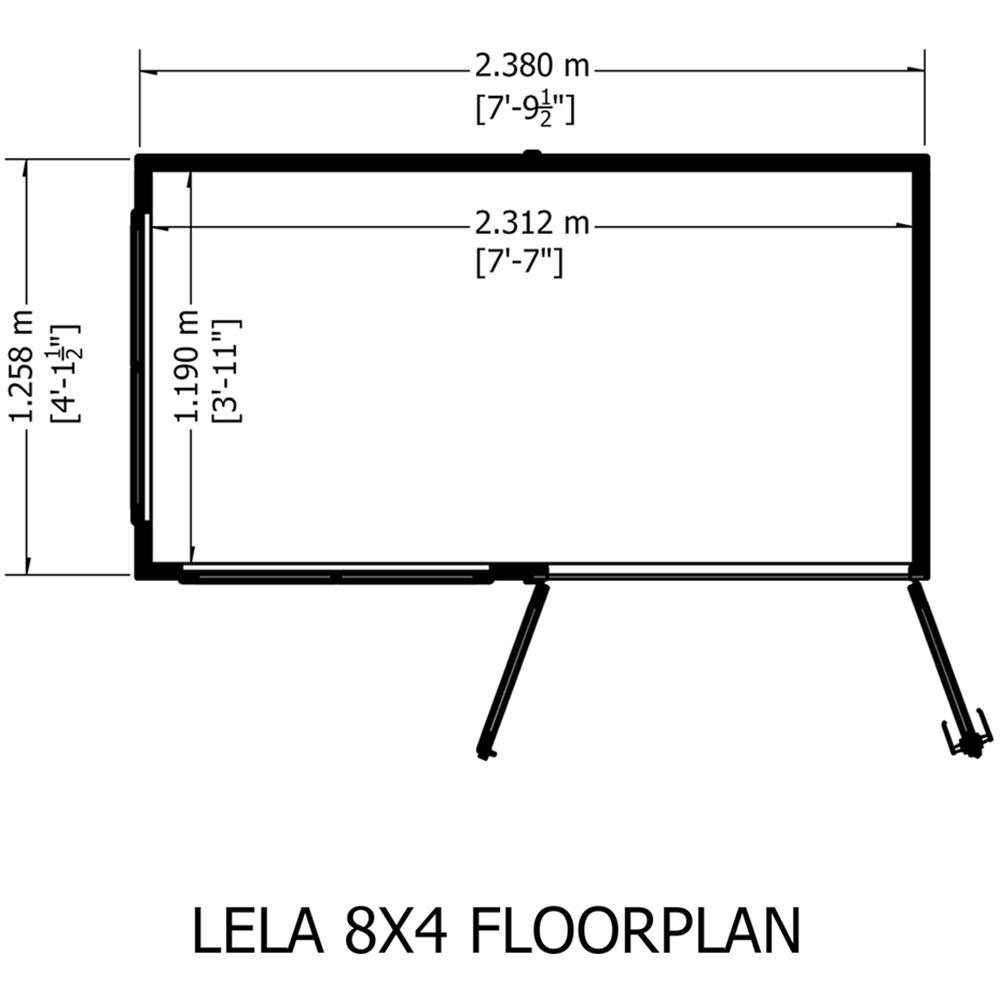 Shire Lela 8 x 4ft Double Door Summerhouse Image 8