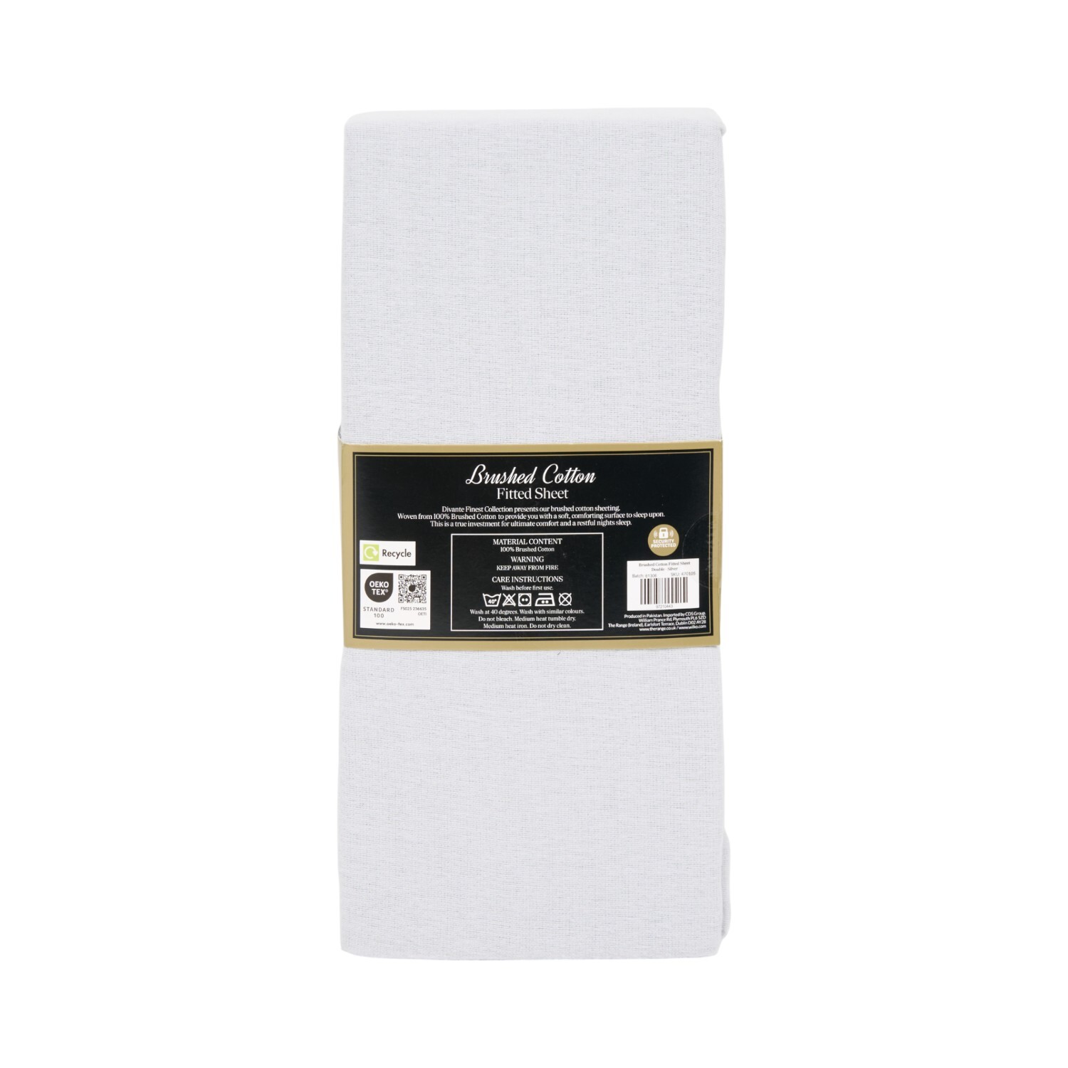 Cosy Brushed Cotton Fitted Sheet Silver Double Image 3