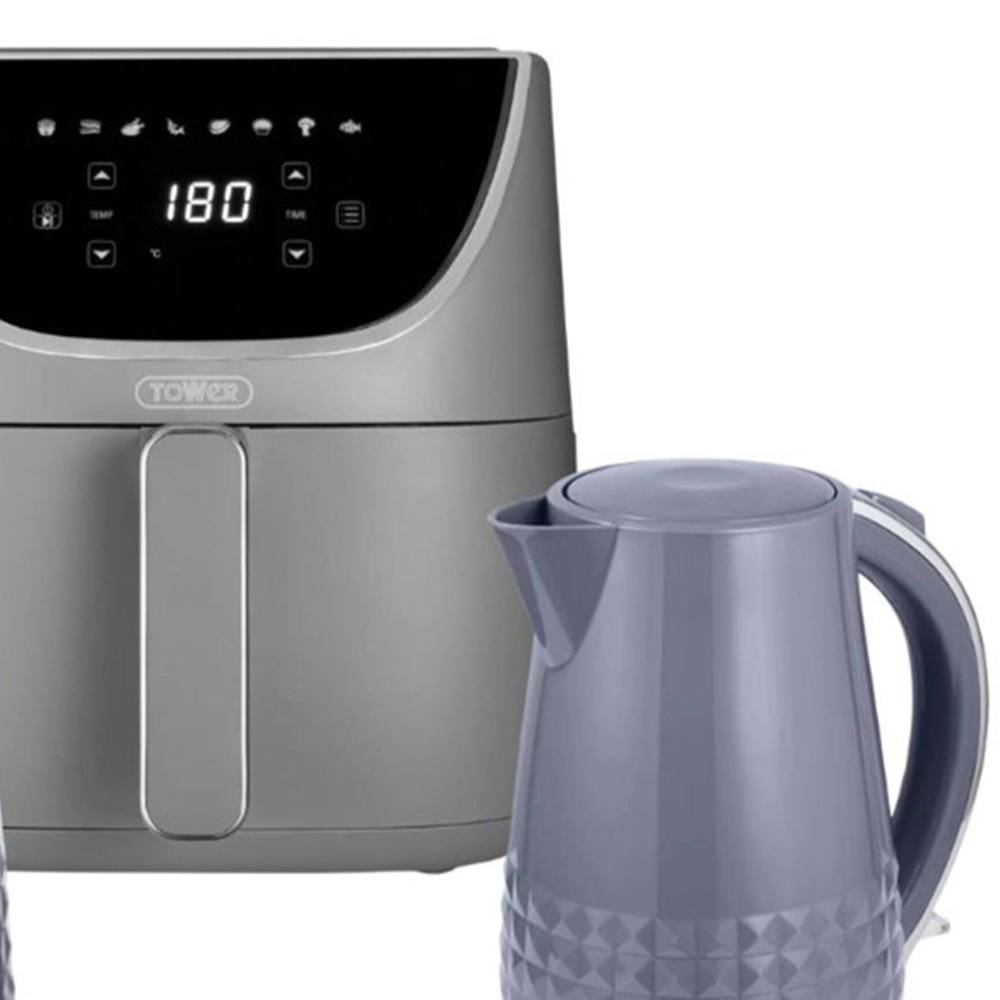 Tower Solitaire Vortx EEJB254 Grey 6L Air Fryer with 2 Slice Toaster and 1.5L Kettle Set Image 3