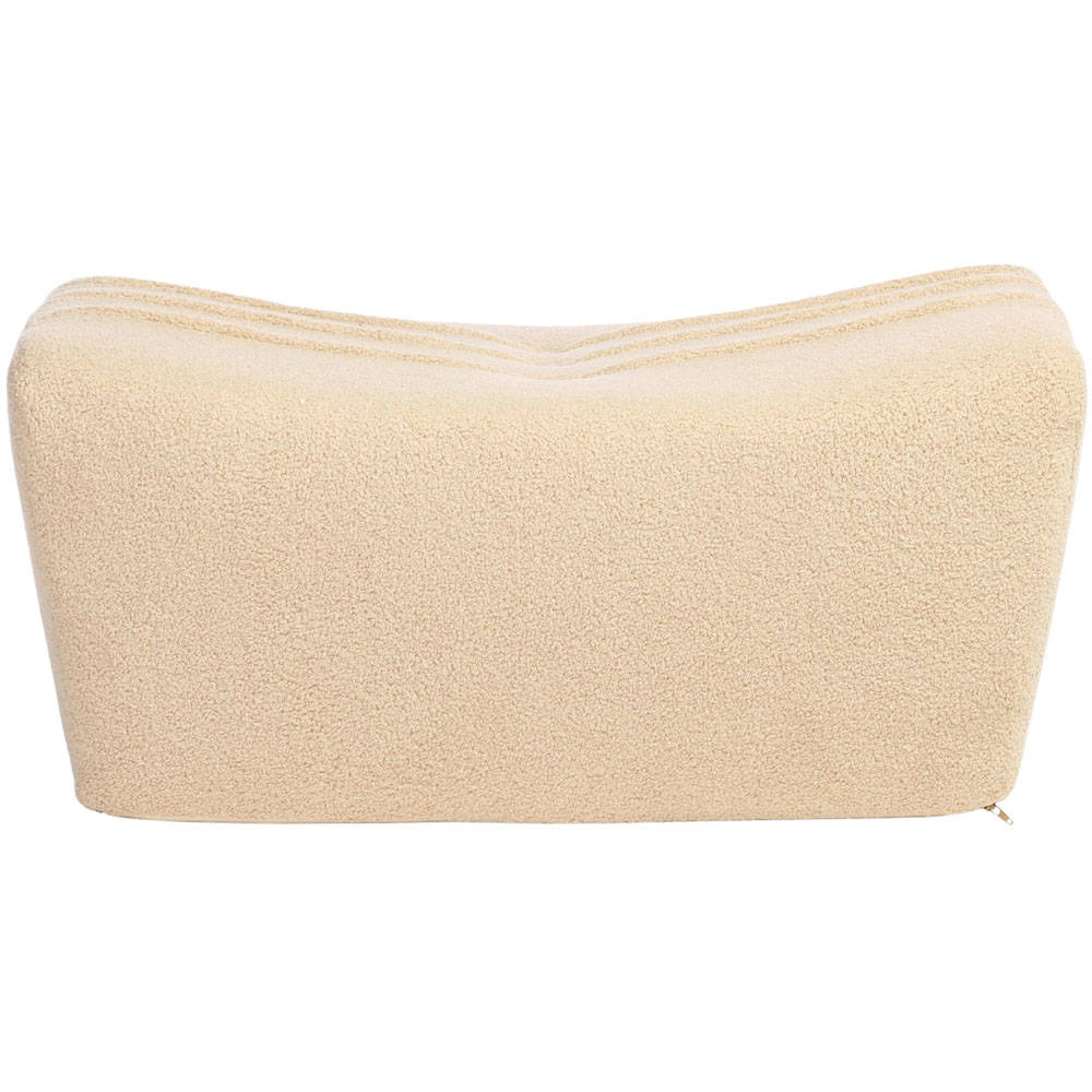 Desser Furniture Latte Boucle Fabric Cosy Pouffe Footstool Image 3