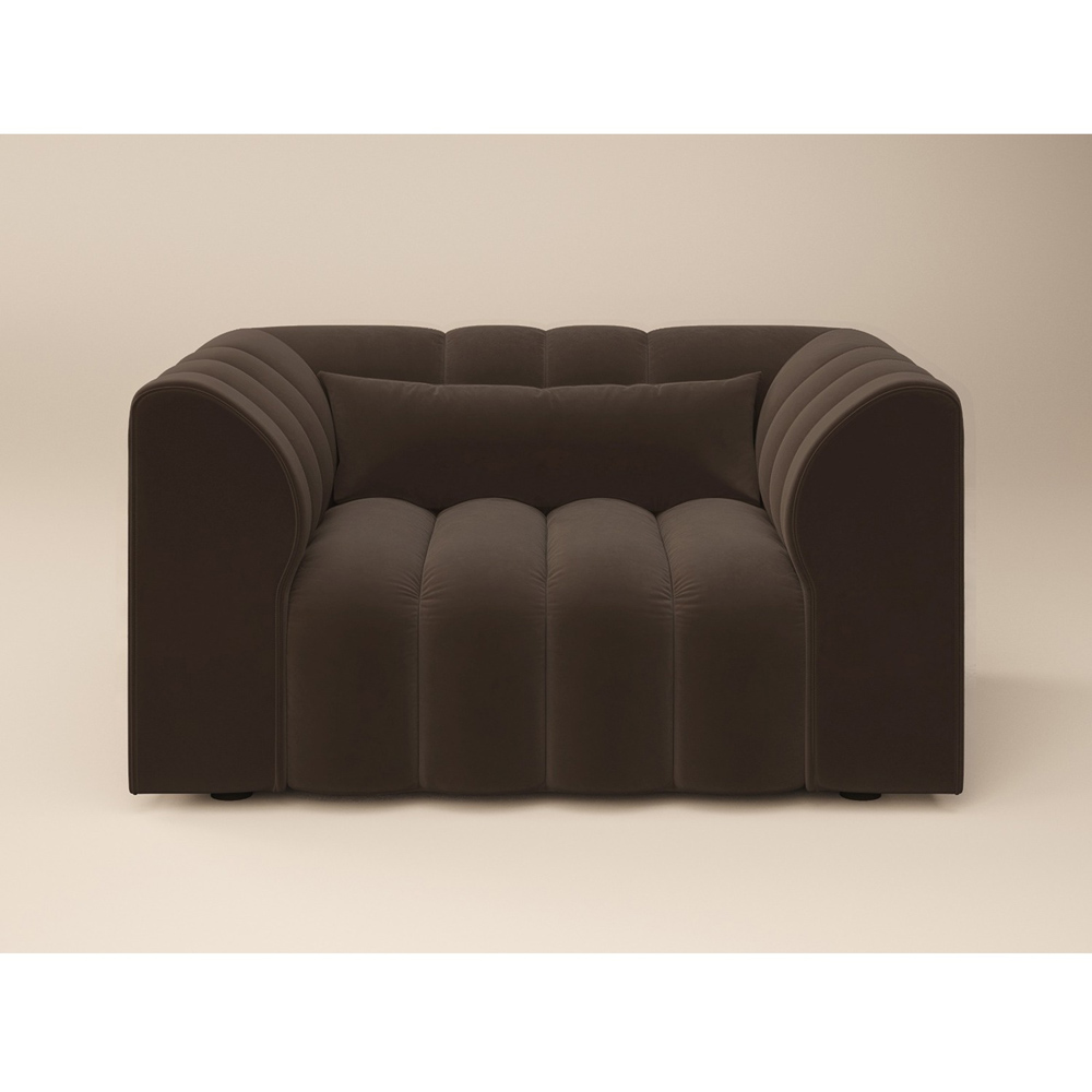 SOLACE+CO Halle Brown 2 Seater Loveseat Sofa Image 3