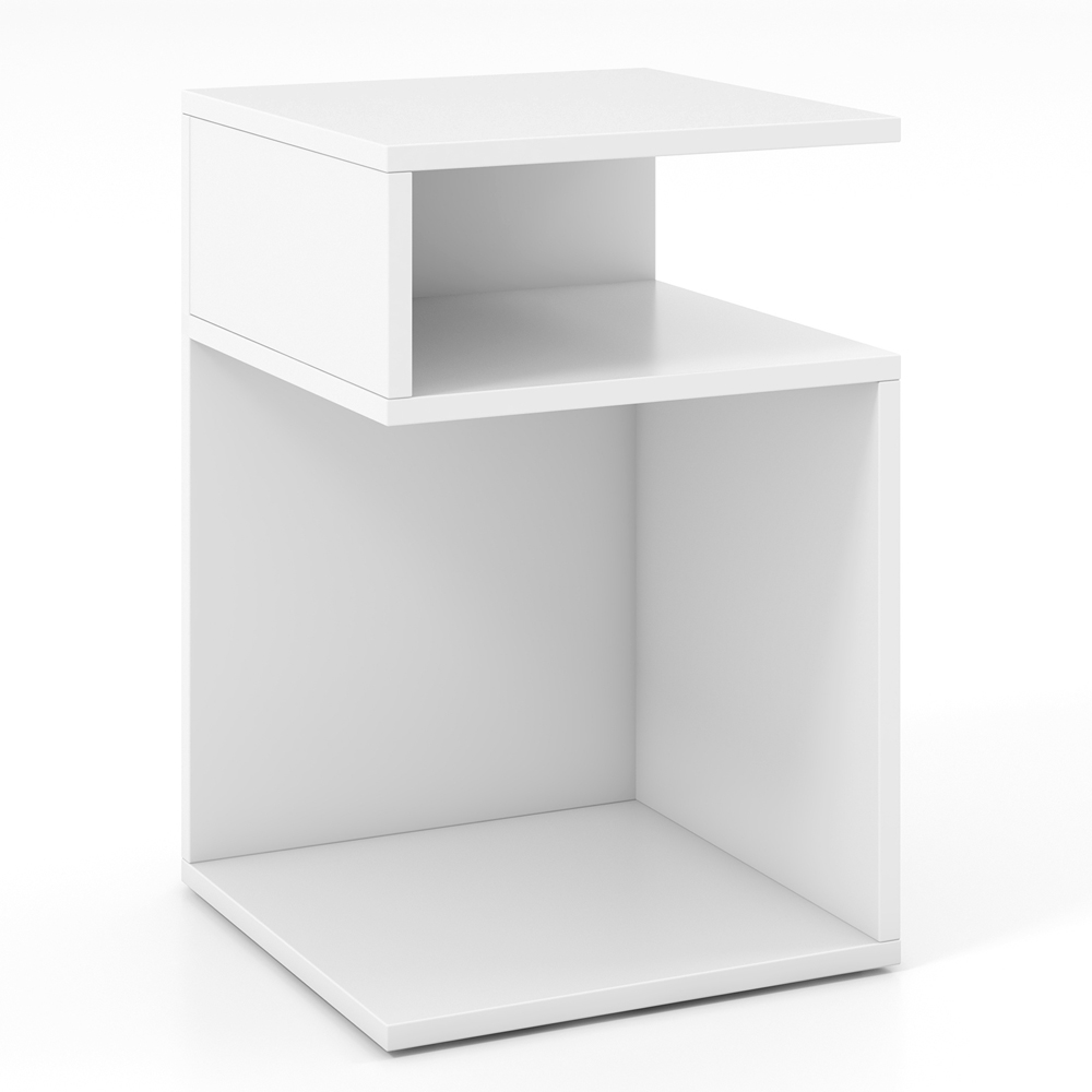 Costway 2 Shelf White S Shaped Side Table Image 2