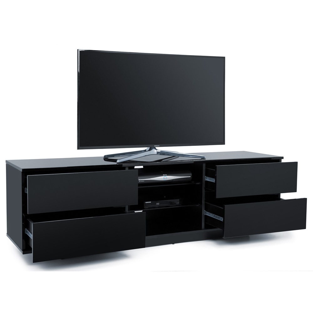 Centurion Supports Avitus 4 Drawer 3 Shelf Premium Gloss Black TV Unit Image 7