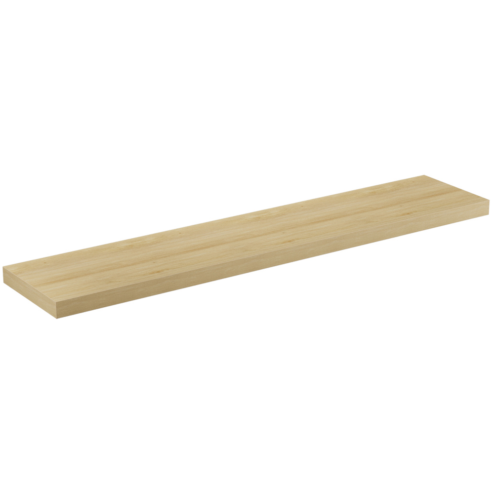 Homebase 120cm 2 Pack Light Oak Effect Floating Shelf Image 4