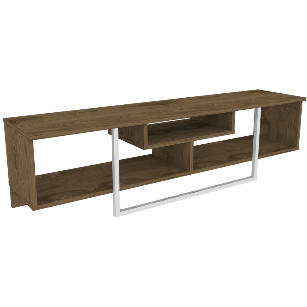 Decorotika Asal 3 Shelf Oud Oak and White Modern TV Unit Image 2