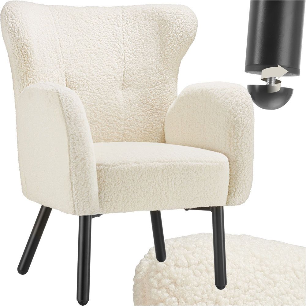 Tectake Vanersborg Padded Boucle Armchair Image 2