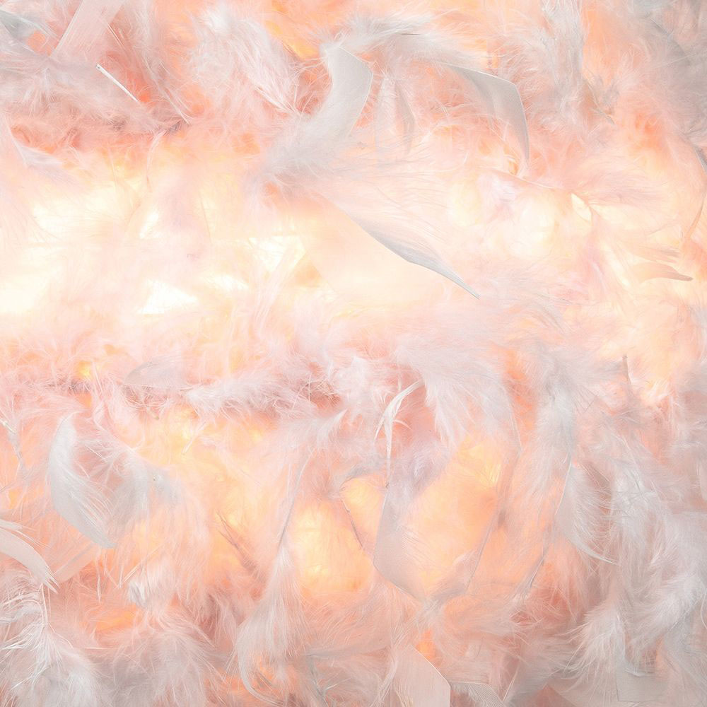 Happy Homewares Pink Real Feather Decorated Pendant Shade Image 3